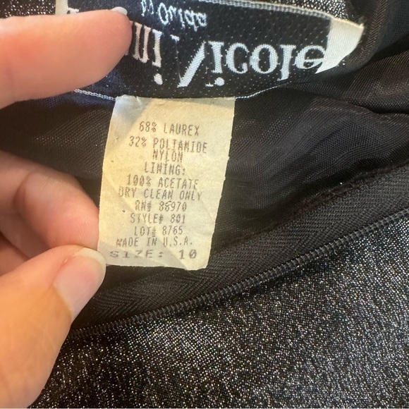 Vintage Ronni Nicole metallic silver lurex full maxi skirt 10 - Picture 6 of 6